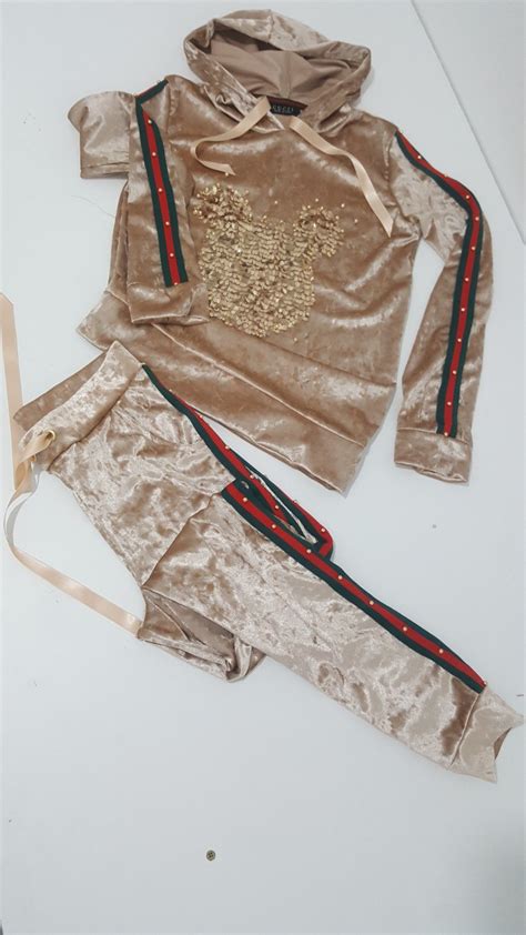 gucci velvet tracksuit women's|gucci tracksuit women colors.